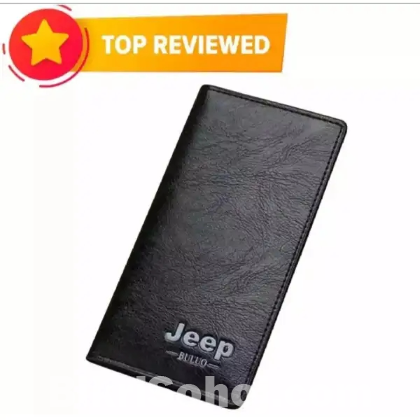 Jeep Black Long Artificial Leather Wallet for men